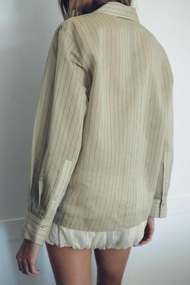 STRIPED SILK BLEND SHIRT - Stripes by Zara - Image 2