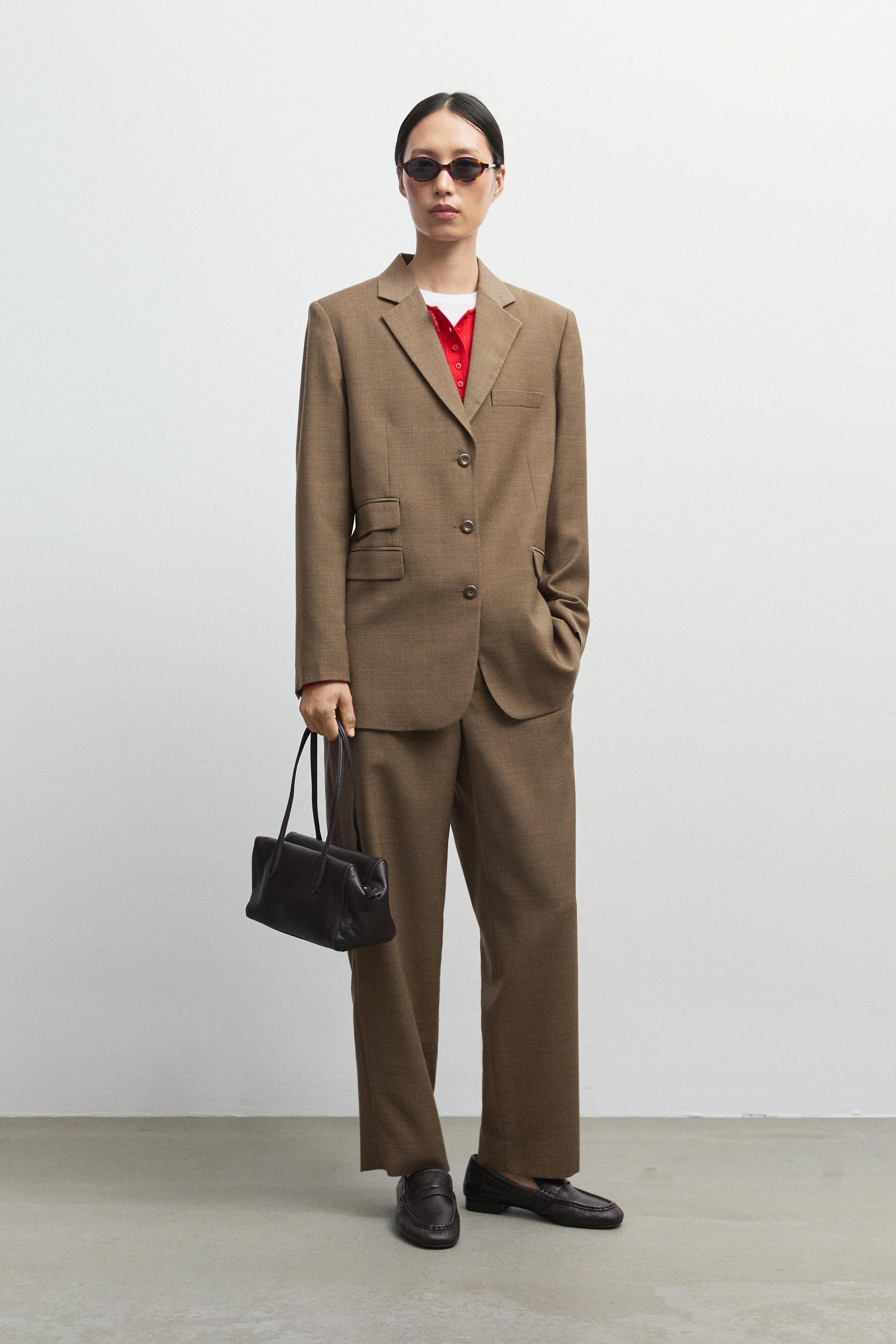 Melange 100% wool suit blazer