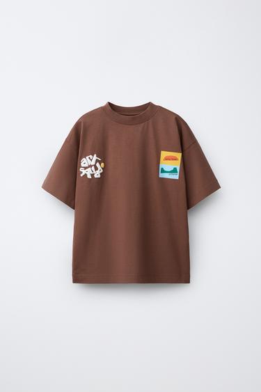 CAMISETA ESTAMPADA GRÁFICO - Marrón de Zara