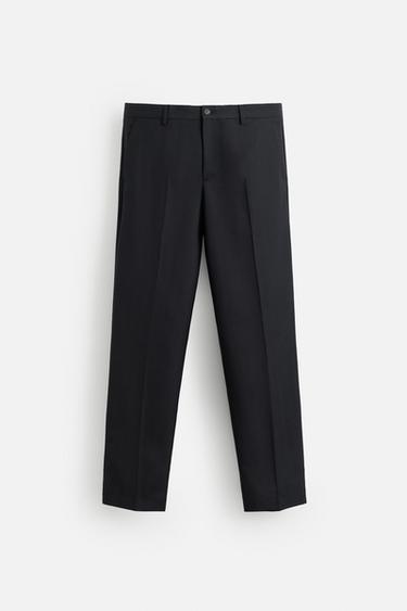 HERRINGBONE SUIT TROUSERS - Navy blue by Zara