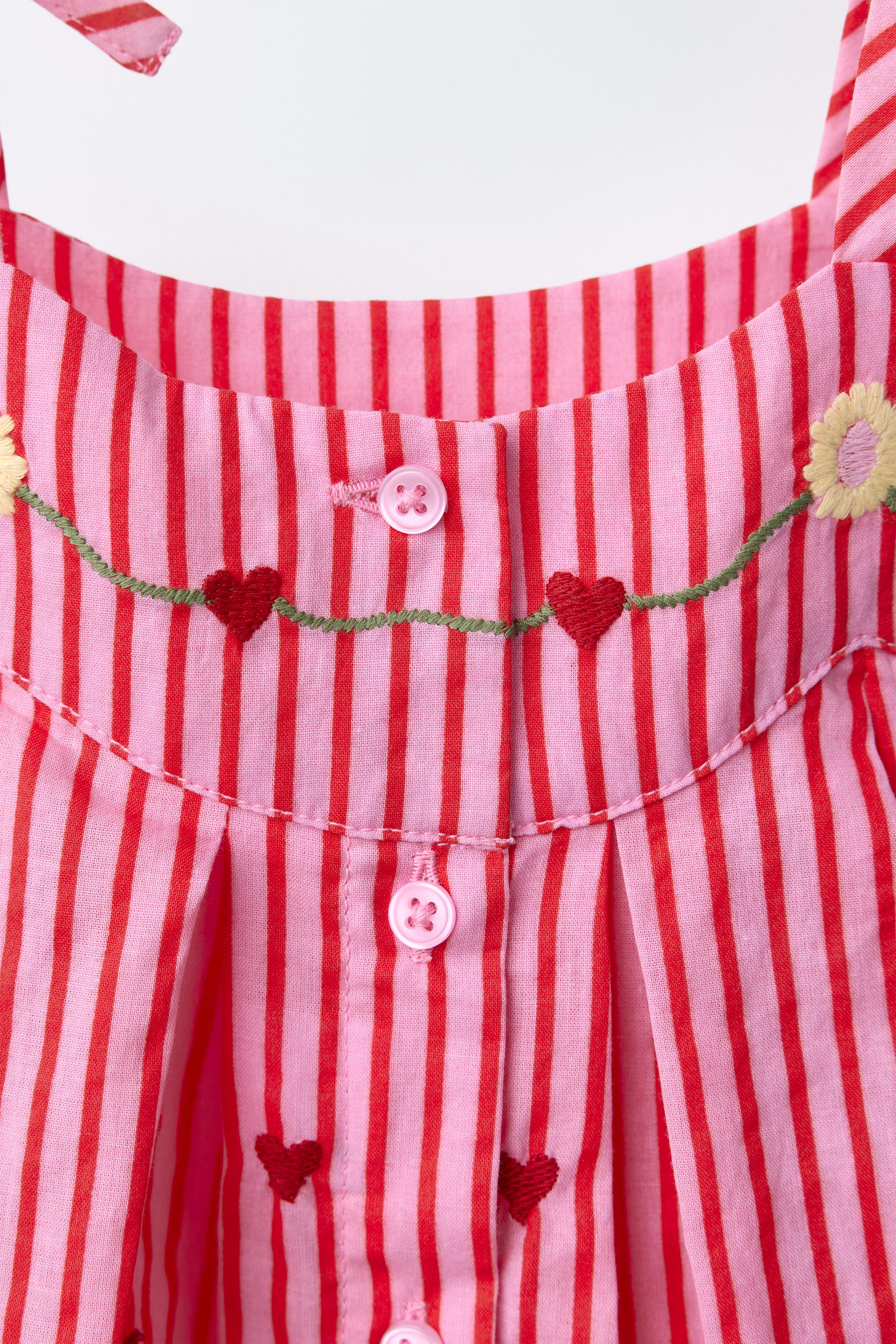 STRIPED AND EMBROIDERED DRESS PANTY SISSEL EDELBO X ZARA KIDS