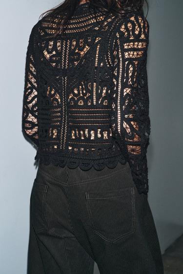 BLOUSE CROCHET ZW COLLECTION - Noir de Zara - Image 2