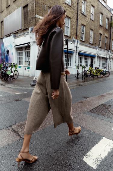 HOUNDSTOOTH LONG BERMUDA SHORTS WITH BELT - Multicoloured by Zara - Image 2