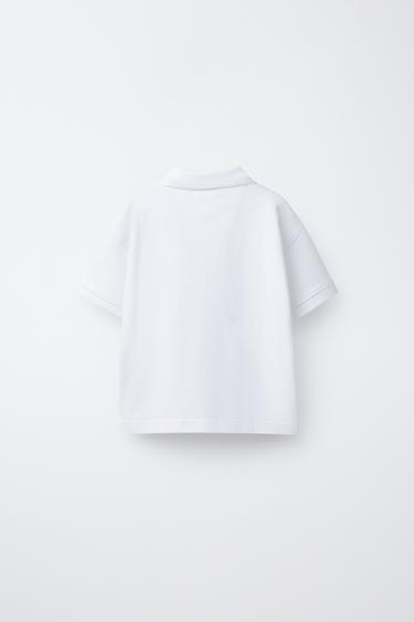 PLAIN PIQUÉ POLO SHIRT - White by Zara - Image 1
