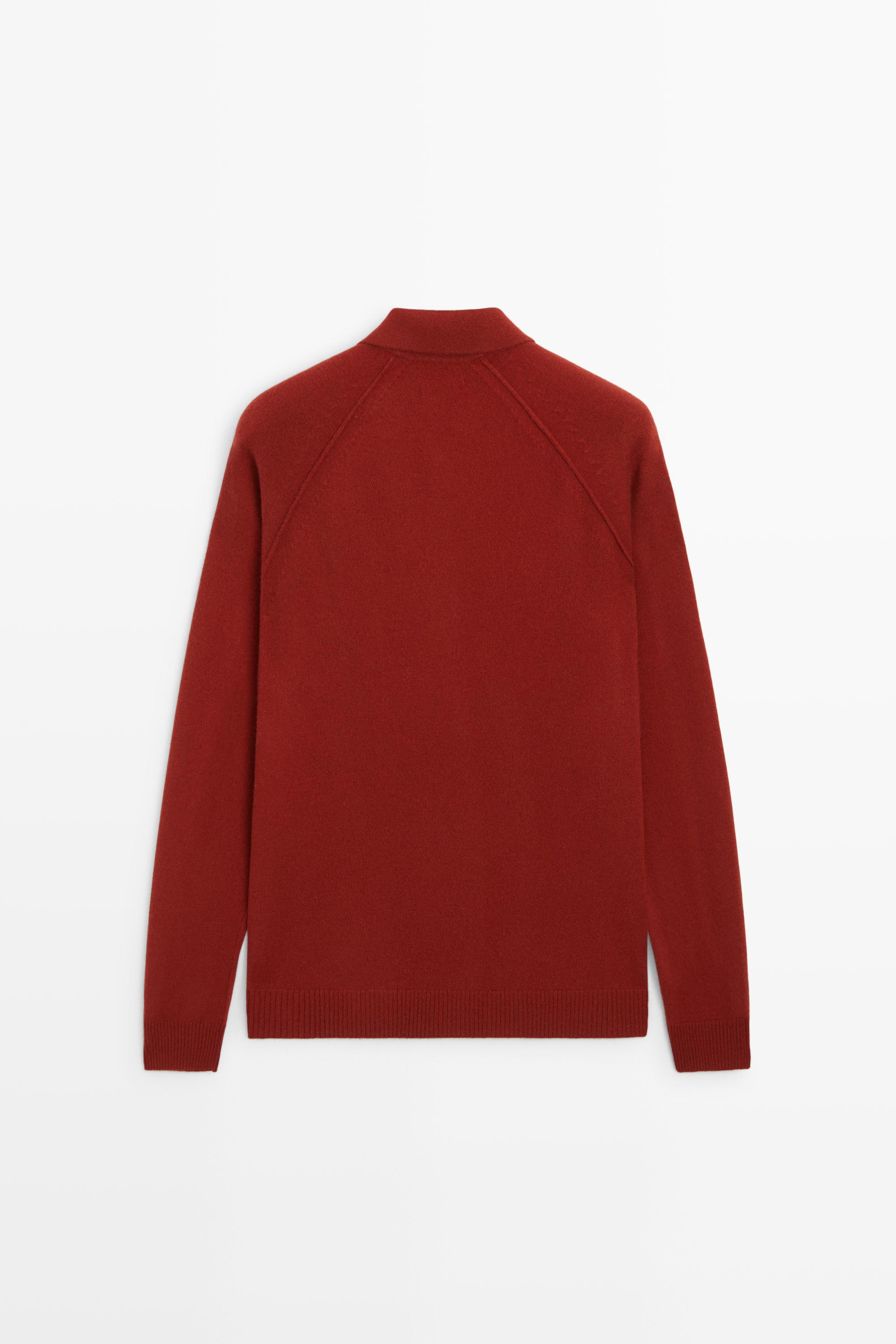 100% wool knit polo sweater