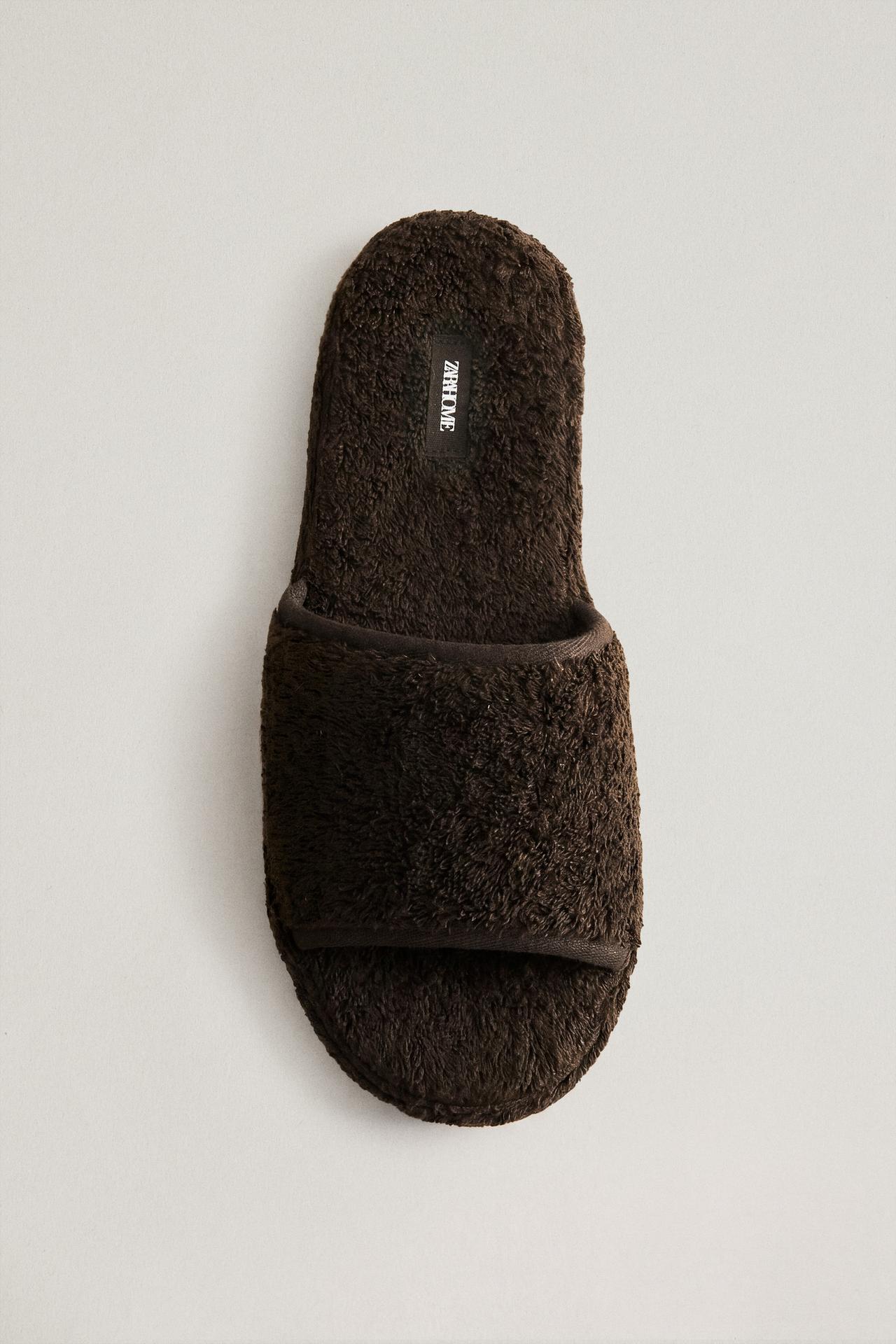 FLATFORM TOWEL SLIPPERS — Brown