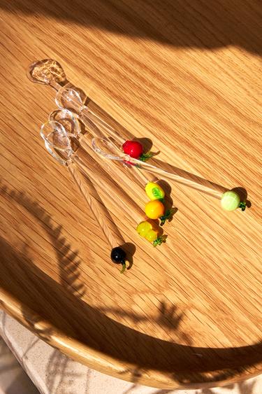 PACK OF GLASS FRUIT DESSERT SPOONS (PACK OF 6) -  by Zara