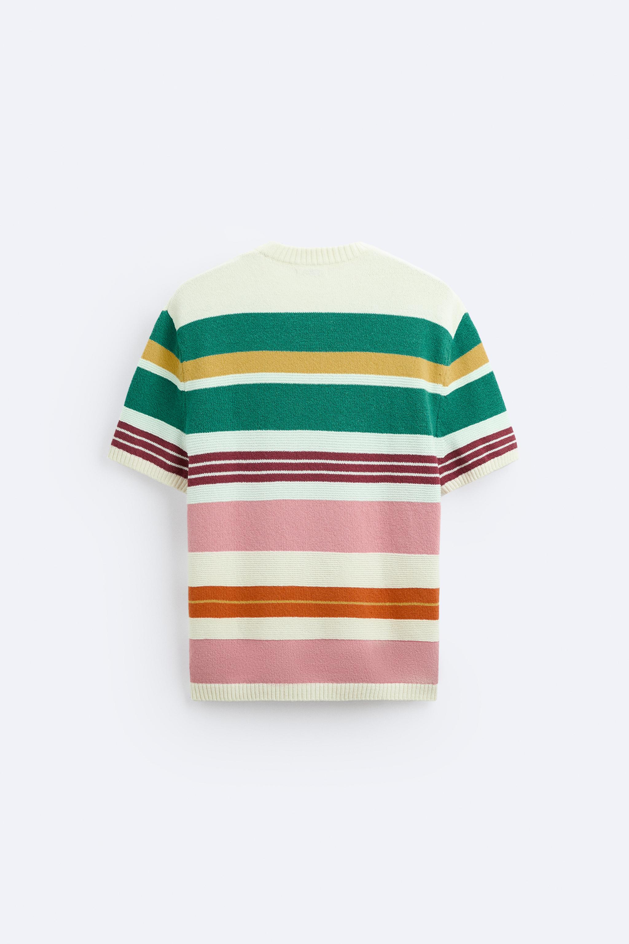 STRIPED KNIT T-SHIRT - Multicolored | ZARA United States