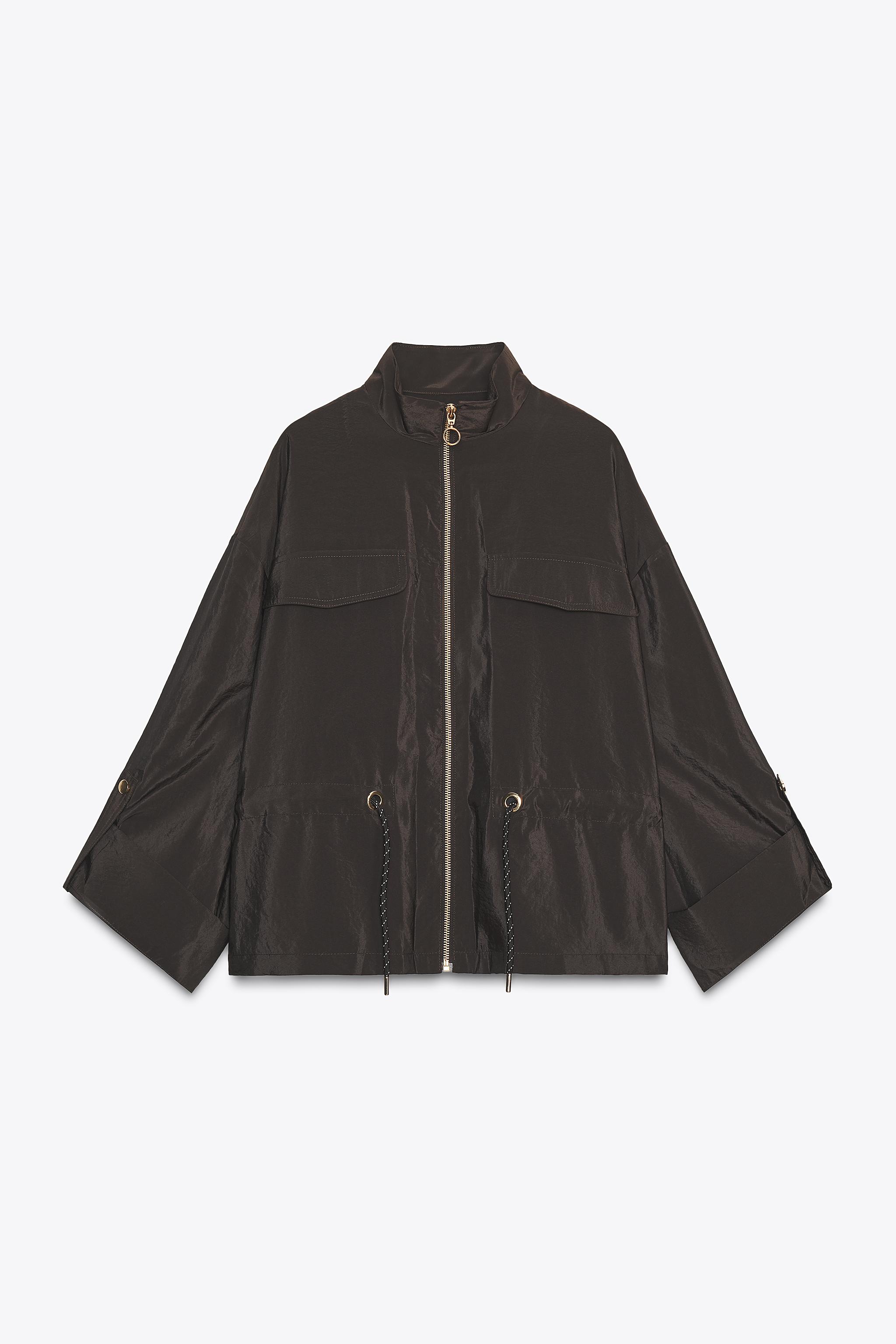 SAFARI JACKET WITH DRAWSTRING - Dark brown | ZARA United States