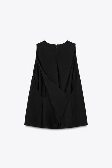 ZW COLLECTION CROSS-STRAP TOP - Black by Zara - Image 6