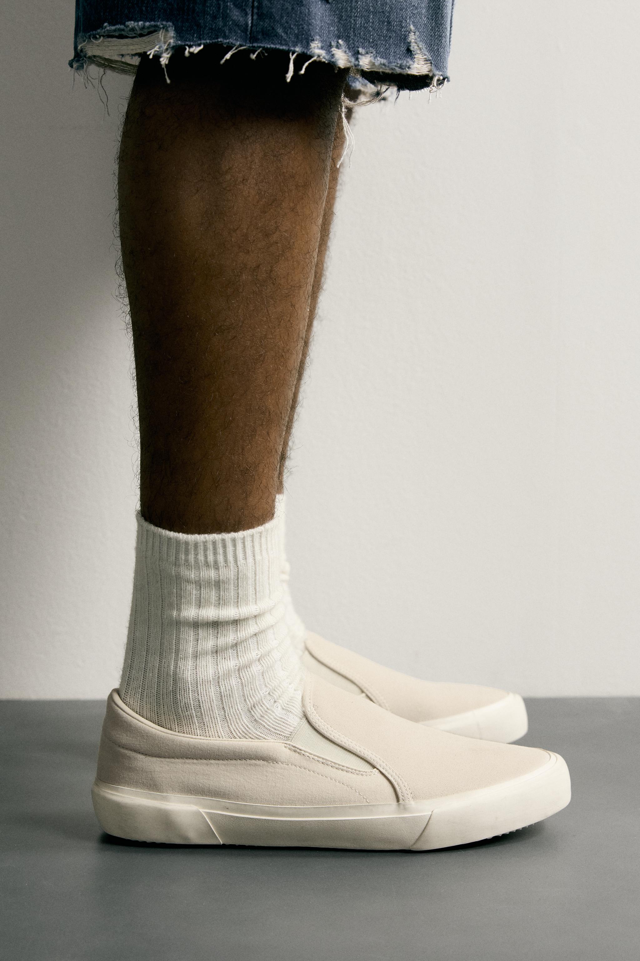 Мужские кроссовки Zara LEATHER MIXED MATERIAL SNEAKERS