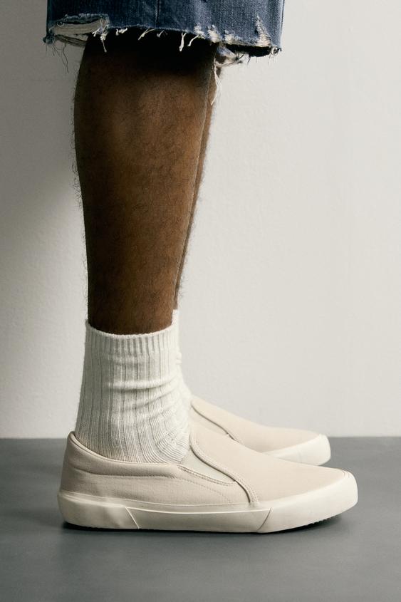 COMBINATION LEATHER TRAINERS - White de Zara - Imagen 0