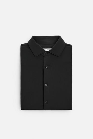 CHEMISE ÉLASTIQUE TEXTURÉE - Noir de Zara - Image 8