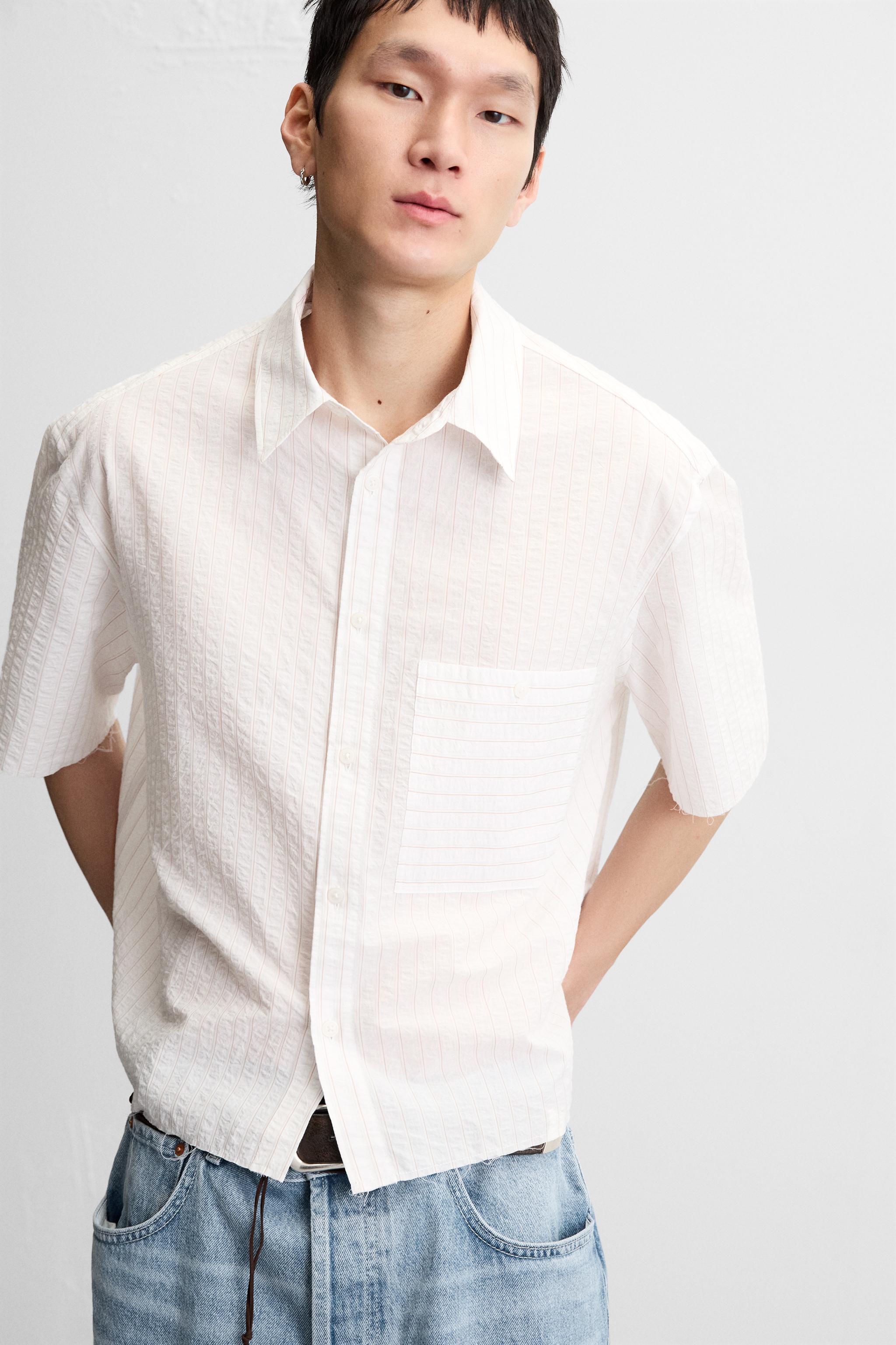 STRIPED SHIRT - Oyster-white | ZARA United States