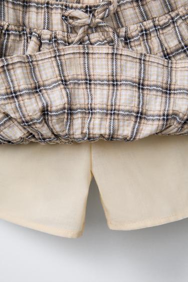 JUPE À CARREAUX AVEC VOLANTS - Beige de Zara - Image 2