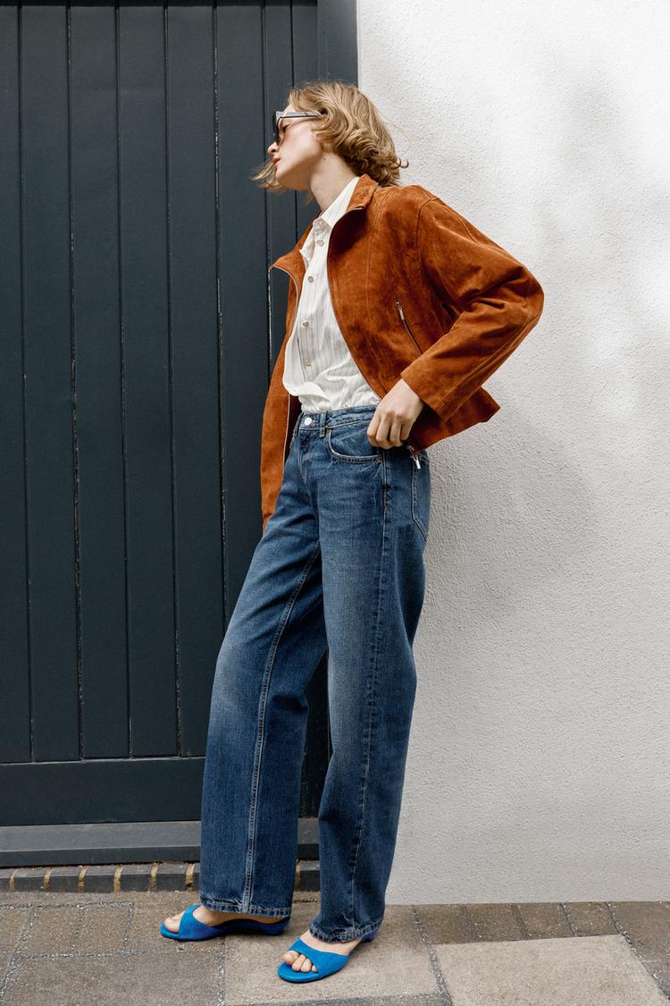 Chaqueta 100% cuero de cuello alto 5