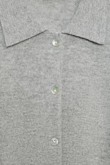 VESTE POLO AVEC LAINE ET CACHEMIRE - Gris de Zara - Image 9