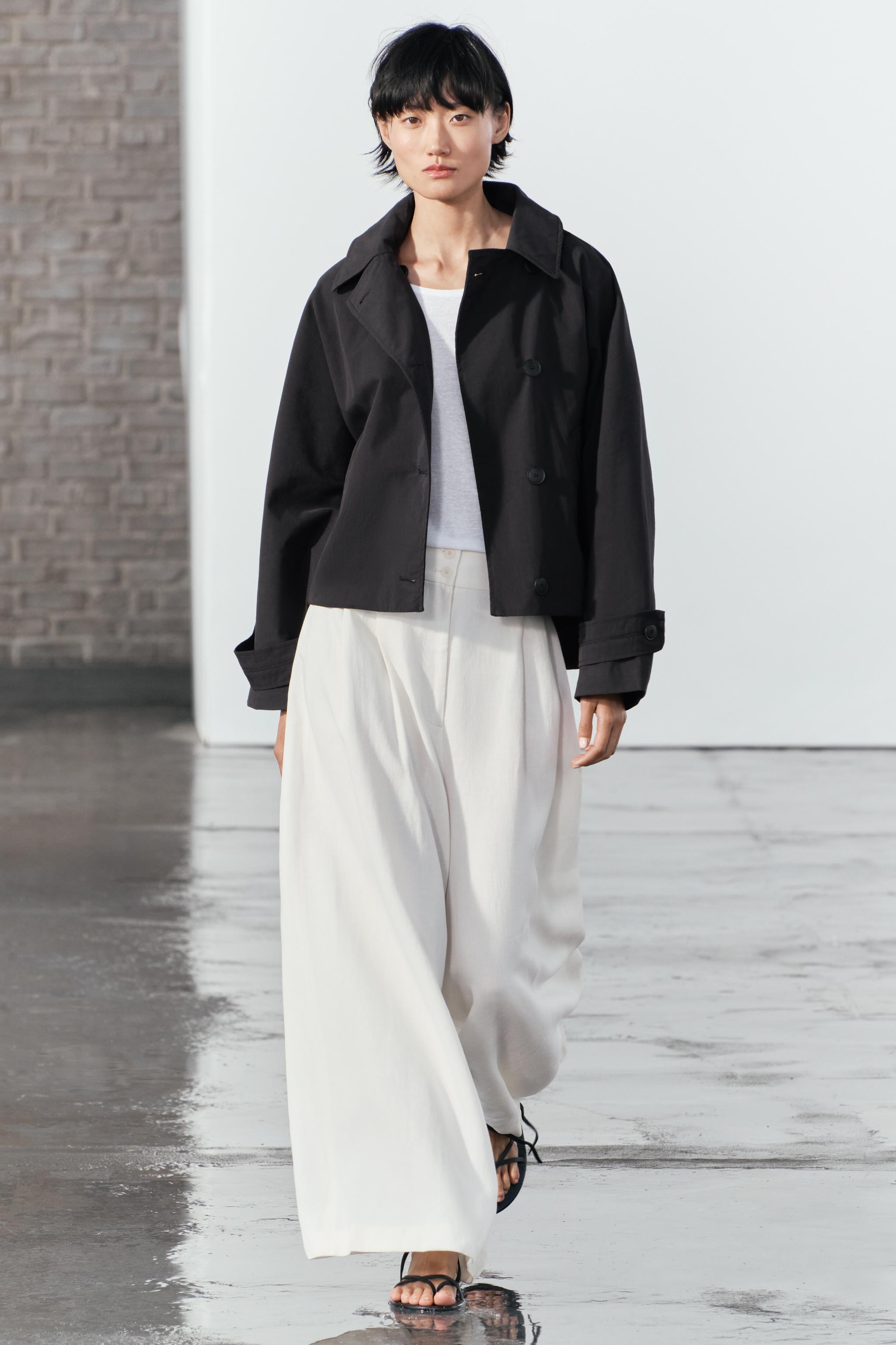 OVERSIZED CROPPED PARKA ZW COLLECTION - Black | ZARA 