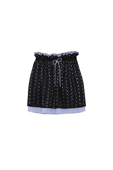 CONTRASTING EMBROIDERED SKIRT
