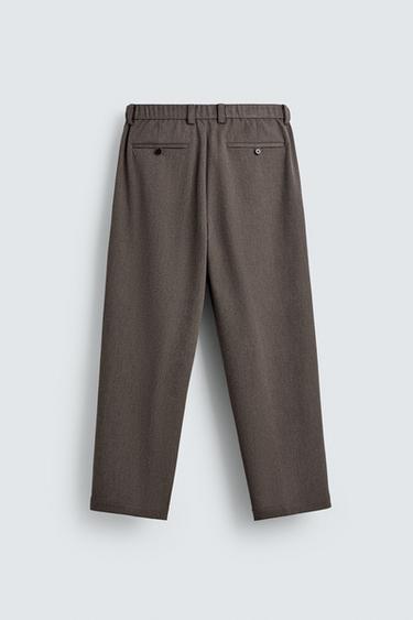 PANTALON LARGE DE COSTUME STRUCTURÉ DÉCONTRACTÉ - Marron / Taupe de Zara - Image 6