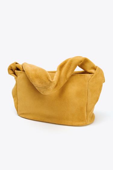 SPLIT SUEDE HANDBAG - Mustard Yellow by Zara - Image 5