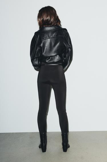 PANTALON LEGGING AVEC CEINTURE - Noir de Zara - Image 4