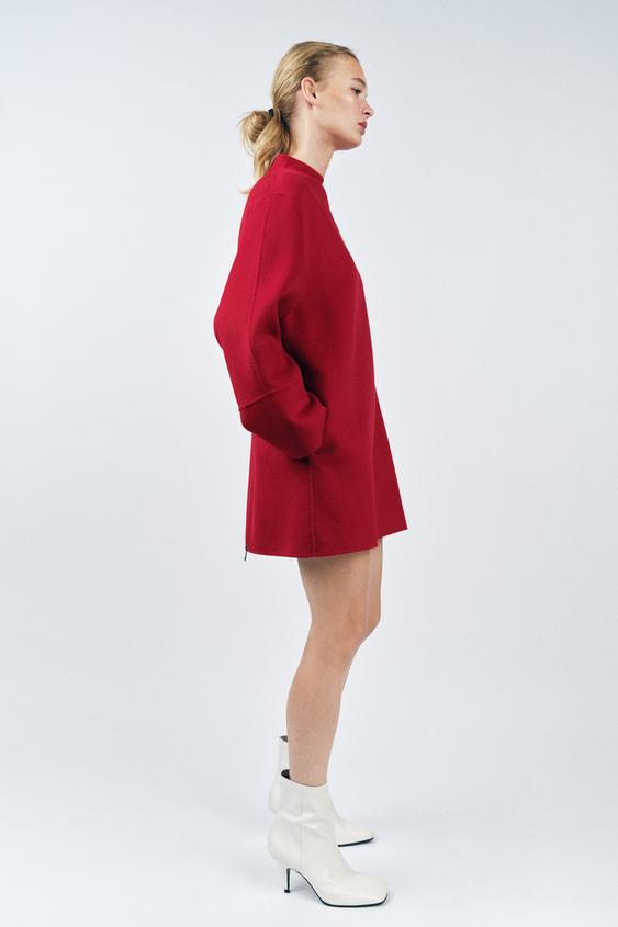 villainen-takaa-avattava-kotelomekko-zw-collection-red-zara-suomi