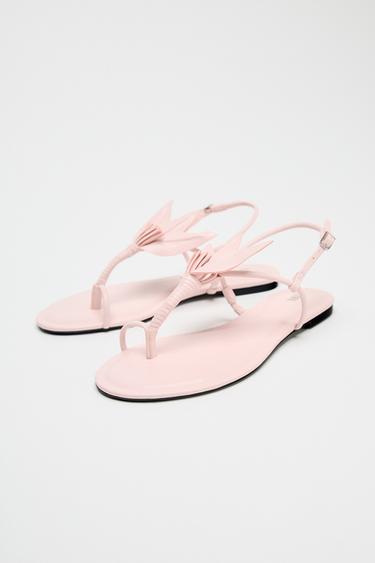 FLAT FLOWER SANDALS - Pink by Zara - Image 2