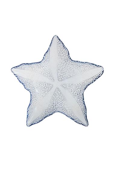 STAR GLASS SERVING DISH - Light blue by Zara