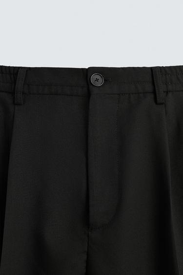 FLOWING WIDE-LEG PLEATED TROUSERS - Black by Zara - Image 8