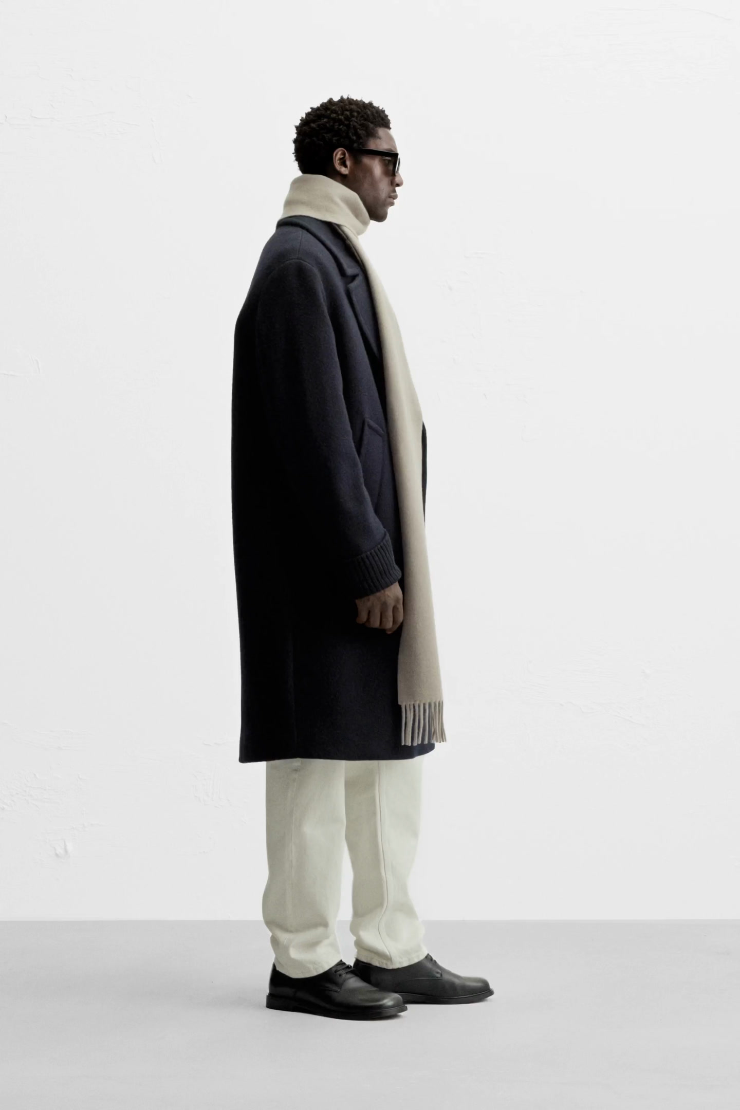 TEXTURED WOOL BLEND COAT - Navy blue | ZARA Spain