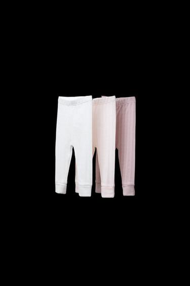 THREE-PACK OF RIBBED LEGGINGS - Pink by Zara - Image 0