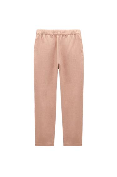 LINEN PYJAMA-STYLE TROUSERS