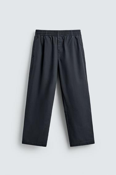 WASHED RELAXED FIT TROUSERS - Grey / Blue by Zara