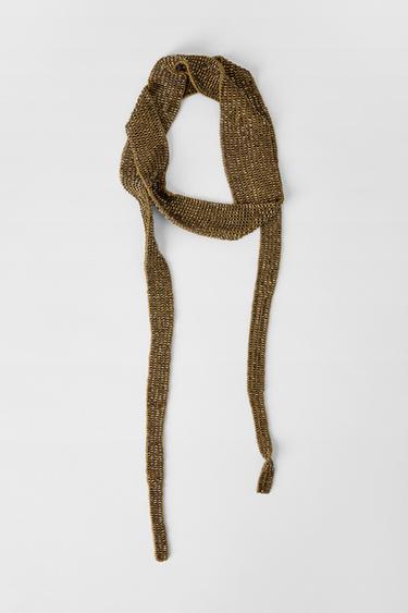 منديل ربطة عنق بخرزات KATE MOSS X ZARA - ذهبي قديم الخاص بـ Zara