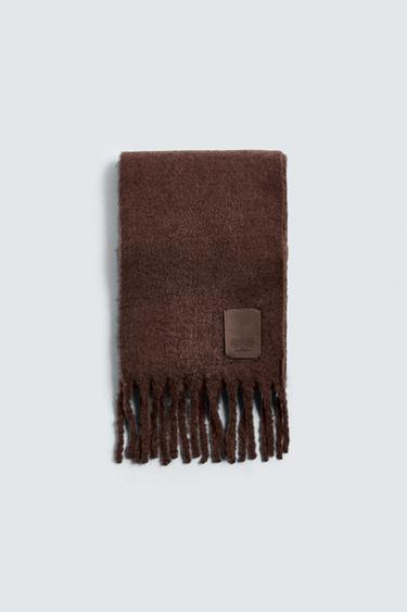 Zara TEXTURED SCARF - Eggplant