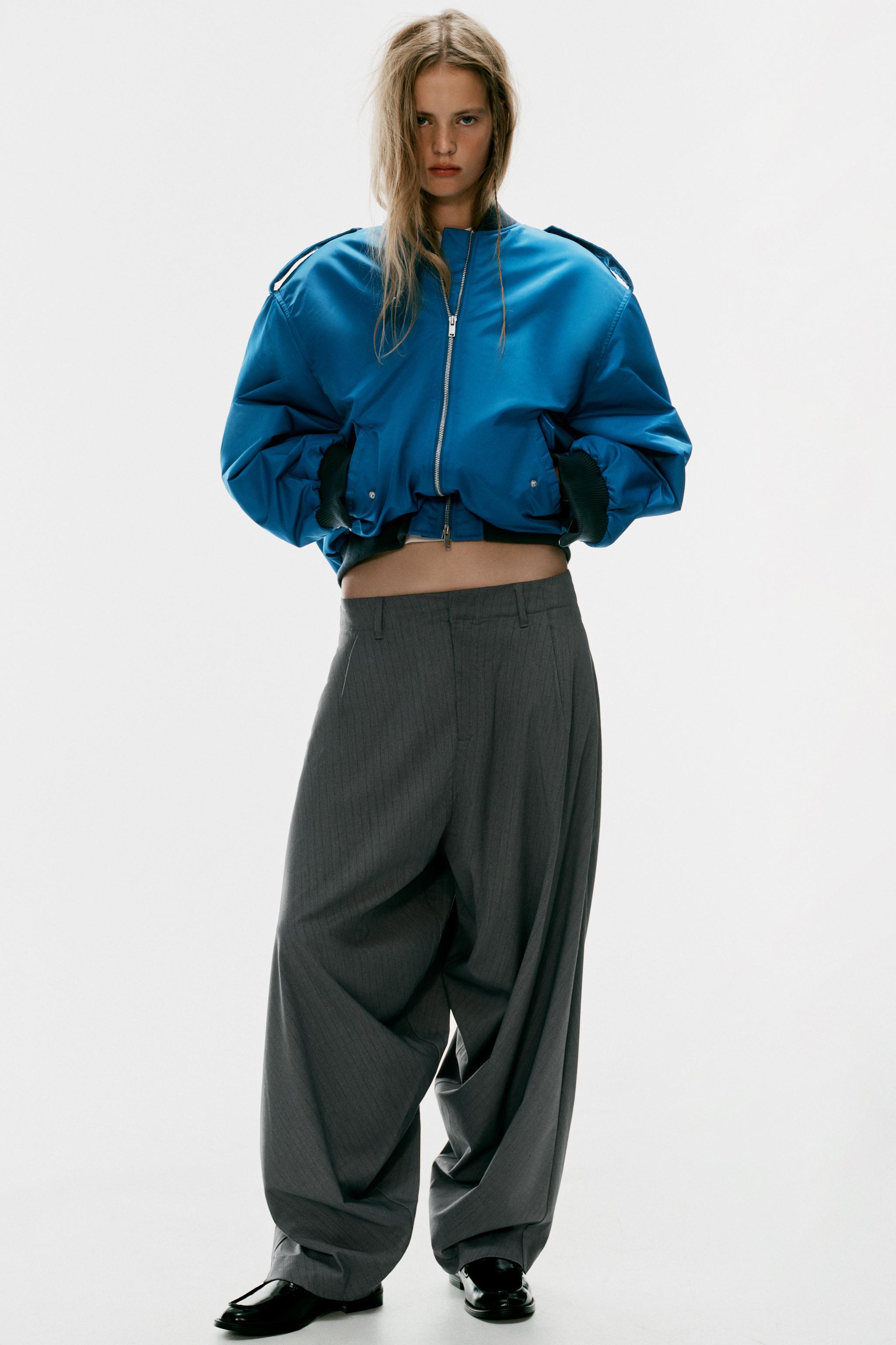 Pinstripe Volume Pants by Zara