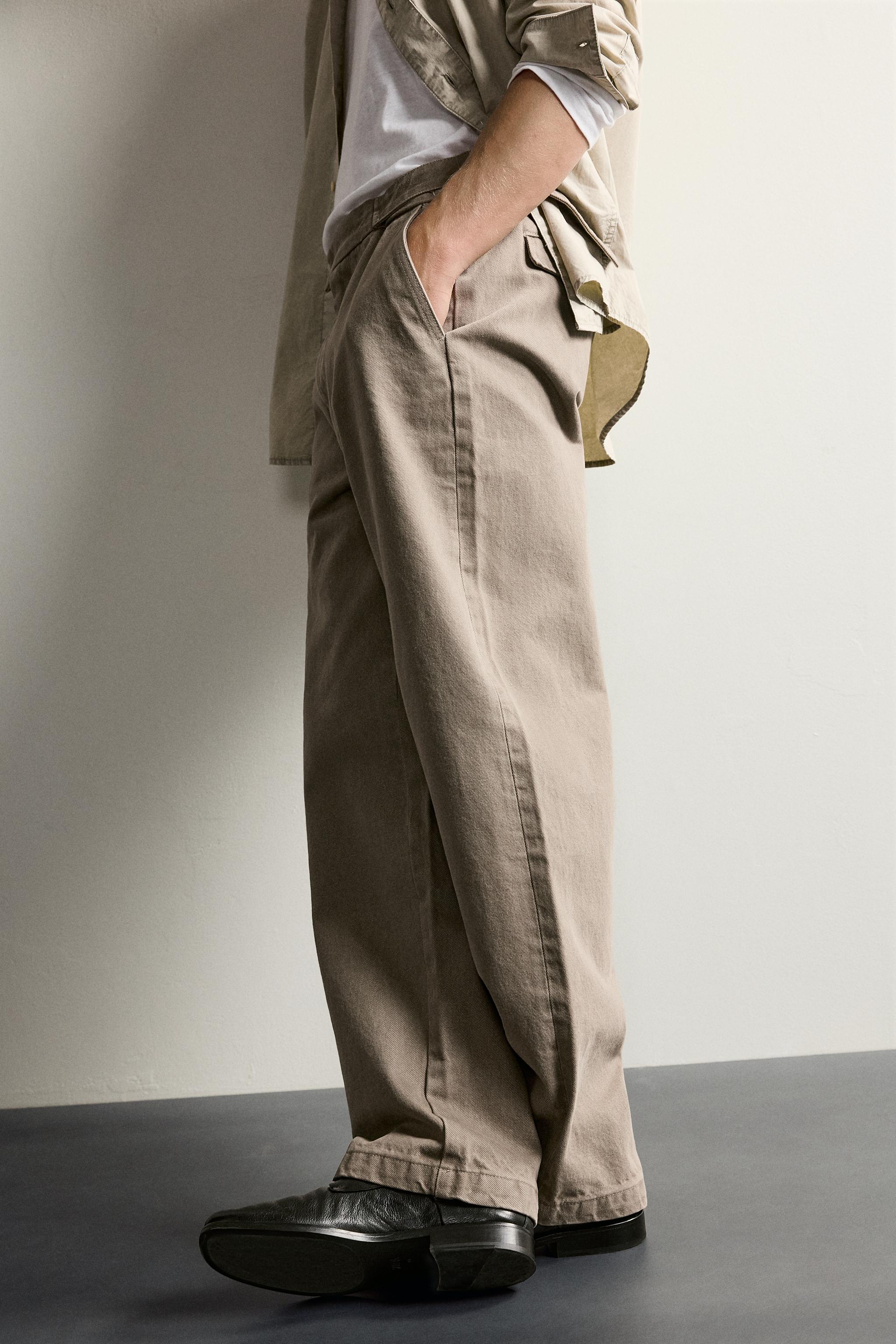 STRAIGHT-FIT CHINO PANTS WITH TABS