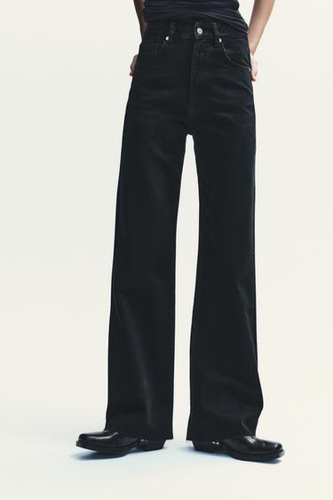 TRF HIGH-WAIST WIDE-LEG JEANS - Black by Zara - Image 1