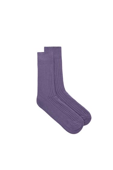 RIBBED SOCKS - Lilac by Zara