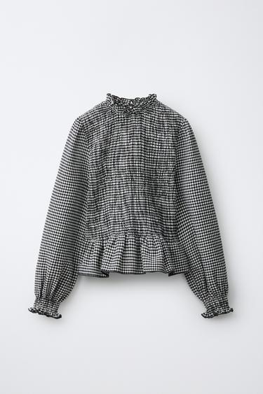 CAMISA XADREZ VICHY - Preto da Zara