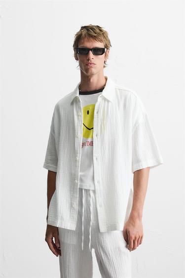 CREASED-EFFECT SHIRT - White by Zara - Image 1