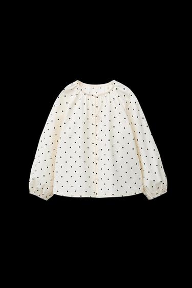 POLKA DOT BLOUSE - Ecru by Zara - Image 0