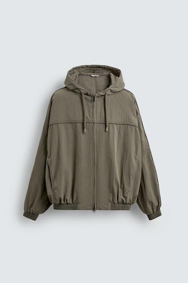 Zara 寬鬆版科技外套 - 卡其色