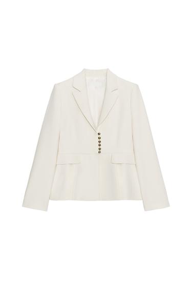 BLAZER PEPLUM HOMBRERAS - Crudo de Zara