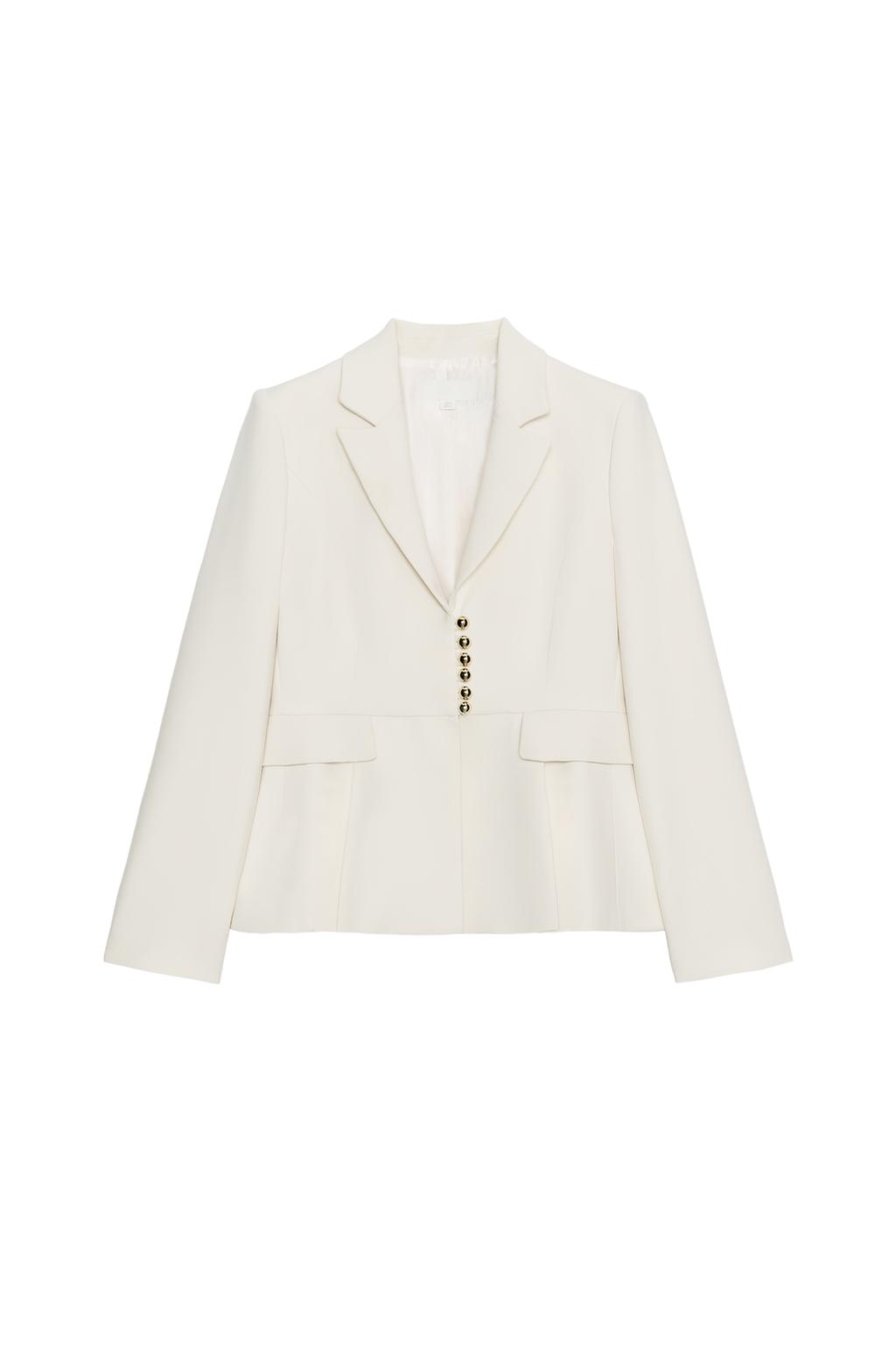 PEPLUM BLAZER WITH SHOULDER PADS