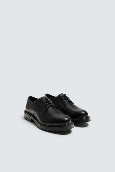 Zara LEATHER DRESS SHOES - Black