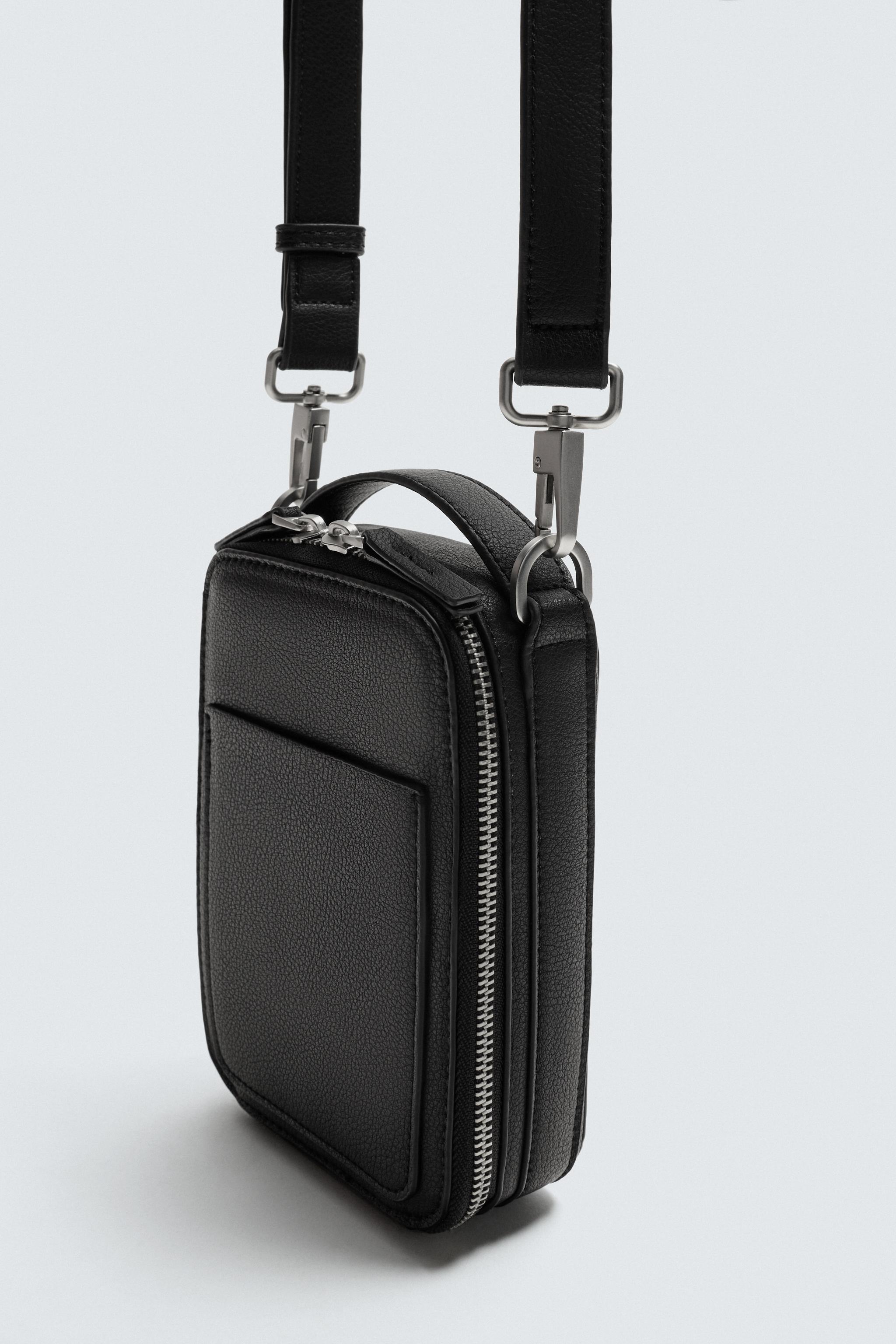 テクスチャード 縦型クロスボディバッグ - ブラック | ZARA Japan / 日本