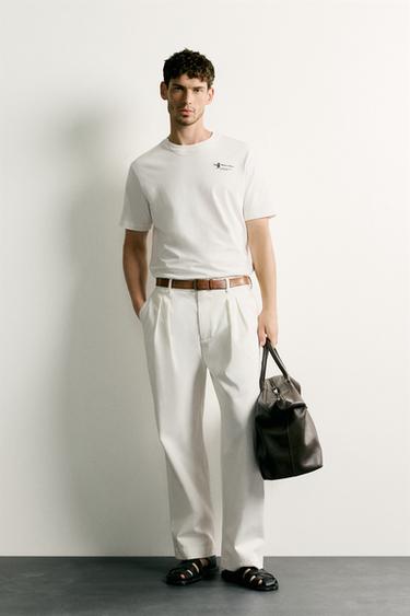 CAMISETA REGULAR FIT ESTAMPADOS COMBINADOS - Blanco roto de Zara - Imagen 0