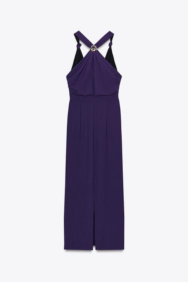 MIDI DRESS WITH KNOT AND HARDWARE - Purple by Zara - Image 5